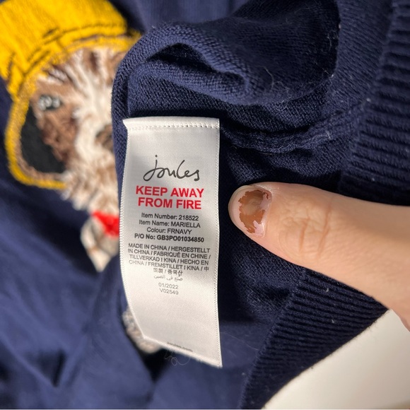 Joules Jack Russel Parson Terrier Dog Ladies Knit Sweater size 10 Navy Blue - Picture 8 of 12